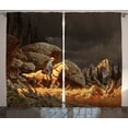 thumbnail image 1 of Ambesonne Western Curtains 2 Panel Set, Cowboy Riding Horse, 108" x 84", Earth Yellow Grey, 1 of 3
