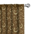 thumbnail image 1 of Ambesonne Western Curtains, Horseshoe Motif Barn, Pair of 28"x95", Pale Yellow Brown, 1 of 5