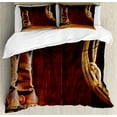 thumbnail image 1 of Ambesonne Western Duvet Cover Set, Cowboy Wild Sports, Queen, Umber Brown, 1 of 6