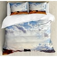 thumbnail image 1 of Ambesonne Western Duvet Cover Set, Horse Valley Sky View, 2-Calking, Cream Blue, 1 of 7