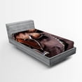 thumbnail image 1 of Ambesonne Western Fitted Sheet 2 Pcs Set, Rustic Rodeo Cowboy, Twin, Brown, 1 of 3