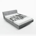 thumbnail image 1 of Ambesonne Western Fitted Sheet, NYC Historical Sketch, Queen Size, Grey White, 1 of 3
