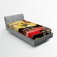 thumbnail image 1 of Ambesonne Western Fitted Sheet, Texas Car Cowboy Words, Twin XL Size, Multicolor, 1 of 2