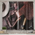 thumbnail image 1 of Ambesonne Western Kitchen Curtains, Design Rural Themed, 55"x36", Brown, 1 of 3