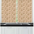 thumbnail image 1 of Ambesonne Western Kitchen Curtains, Money Revolver and Dots, 55"x39", Tan Brown, 1 of 2