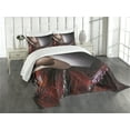 thumbnail image 1 of Ambesonne Western Quilted Bedspread Set 3 Pcs, Cowboy Wild Texas Art, King Size, Brown Cream, 1 of 5