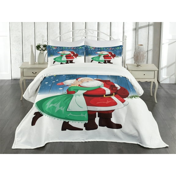 Ambesonne Western Quilted Bedspread Set 3 Pcs, Traditional Cowboy Theme, King Size, Orange Dark Orange