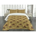 thumbnail image 1 of Ambesonne Western Quilted Bedspread Set 3 Pcs, Vintage Hats and Boots, King Size, Khaki Dark Brown Scarlet, 1 of 5