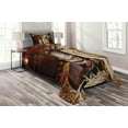 thumbnail image 1 of Ambesonne Western Quilted Coverlet 2 Pcs, America Retro Rodeo, Twin Size, Brown Beige, 1 of 2