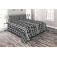 thumbnail image 1 of Ambesonne Western Quilted Coverlet 3 Pcs, Boho Aztec Style, King Size, Black Grey, 1 of 2