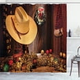 thumbnail image 1 of Ambesonne Western Shower Curtain, Farmhouse Christmas, 69"Wx75"L, Cream Brown, 1 of 5