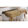 thumbnail image 1 of Ambesonne Western Tablecloth Rectangular Table Cover, Texas Snake Cowboy, 60"x90", Brown and Cream, 1 of 4