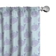 thumbnail image 1 of Ambesonne Whale Curtains, Cartoon Animal with Smile, Pair of 28"x63", Pale Blue Muave, 1 of 5