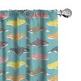 thumbnail image 1 of Ambesonne Whale Curtains, Colorful Orca Silhouettes, Pair of 28"x63", Multicolor, 1 of 5