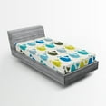 thumbnail image 1 of Ambesonne Whale Fitted Sheet, Pattern Big Fish, Twin XL Size, Multicolor, 1 of 2