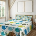 thumbnail image 1 of Ambesonne Whale Fitted & Top Sheet Set with Shams, Smiling Mammal Fish Pattern, Multicolor, 1 of 5