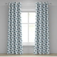 thumbnail image 1 of Ambesonne Whale Grommet Curtain, Fish Swimming Ocean, 50" x 84", Dark Sky Blue, 1 of 6