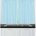 thumbnail image 1 of Ambesonne Whale Kitchen Curtains, Blue Shower Design, 55"x39", Pale Blue White, 1 of 3