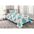 thumbnail image 1 of Ambesonne Whale Quilted Bedspread Set 2 Pcs, Smiling Fish in Ocean, Twin Size, Tan Turquoise White, 1 of 3