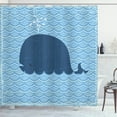 thumbnail image 1 of Ambesonne Whale Shower Curtain, Sea Animal Wavy Patterns, 69"Wx84"L, Blue, 1 of 5