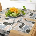 thumbnail image 1 of Ambesonne Whale Table Runner & Placemats, Aquatic Animal Silhouette, Placemat 4 pcs + Runner 14"x90", Slate Blue Peach Black, 1 of 2