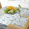 thumbnail image 1 of Ambesonne Whale Table Runner & Placemats, Marine Life Themed Design, Placemat 4 pcs + Runner 14"x72", Pale Grey White and Blue, 1 of 2