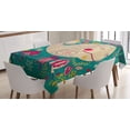 thumbnail image 1 of Ambesonne Whale Tablecloth Rectangular Table Cover, Happy Sea Giant Blooms, 60"x84", Multicolor, 1 of 4