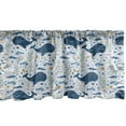 thumbnail image 1 of Ambesonne Whale Valance Pack of 2, Big Size Mammal Fish Motif, 42"X18", Pale Blue Multicolor, 1 of 3