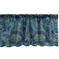 thumbnail image 1 of Ambesonne Whale Window Valance, Hand Drawn Marine Fauna and Flora Sketch Abstract Seaweeds and Whales, Curtain Valance for Kitchen Bedroom Decor with Rod Pocket, 54" X 18", Indigo Sea Green Blue, 1 of 2