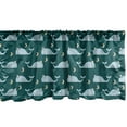 thumbnail image 1 of Ambesonne Whale Window Valance, Sleeping Kings of the Oceans in the Sky Among the Moon and Stars Nature, Curtain Valance for Kitchen Bedroom Decor with Rod Pocket, 54" X 18", Teal Baby Blue Beige, 1 of 2