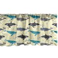 thumbnail image 1 of Ambesonne Whale Window Valance, Swimming Ocean Mammals on Yellow Backdrop Little Splashes Underwater Wildlife Theme, Curtain Valance for Kitchen Bedroom Decor with Rod Pocket, 54" X 18", Multicolor, 1 of 2