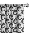 thumbnail image 1 of Ambesonne Whales Window Curtains, Symmetric Underwater Animal, Each 28" W x 63" L, White and Dark Grey, 1 of 4