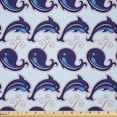 thumbnail image 1 of Ambesonne Whales Fabric by the Yard Microfiber, Fun Loving Animals Cartoon, 10 Yards, Indigo Pale Blue, 1 of 2