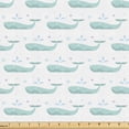 thumbnail image 1 of Ambesonne Whales Fabric by the Yard Upholstery, Abstract Marine Mammal Art, 3 Yards, Mint Green and White, 1 of 1