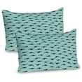 thumbnail image 1 of Ambesonne Whales Pillow Sham 2 Pack, Irregularly Arranged Mammals, 30"x20", Turquoise Charcoal Grey, 1 of 3