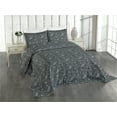 thumbnail image 1 of Ambesonne Whales Quilted Coverlet 3 Pcs, Nautical Mammal Animal Print, King Size, Dark Grey Dimgray, 1 of 4