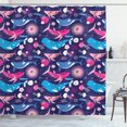 thumbnail image 1 of Ambesonne Whales Shower Curtain, Floral Nautical Elements, 69"Wx70"L, Indigo and Multicolor, 1 of 3
