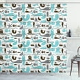 thumbnail image 1 of Ambesonne Whales Shower Curtain, Jellyfish Whale Underwater, 69"Wx84"L, Seafoam and Dark Cocoa, 1 of 5