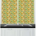 thumbnail image 1 of Ambesonne Whimsical Kitchen Curtains, Botanical Flowers, 55"x39", Multicolor, 1 of 2