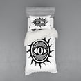 thumbnail image 1 of Ambesonne White Bedding Set 3 Pcs, Occult Eye in Sun, Twin, Black and White, 1 of 2