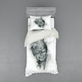 thumbnail image 1 of Ambesonne White Bedding Set 3 Pcs, Smoky Skull Grungy Art, Twin, Grey White, 1 of 2