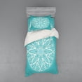 thumbnail image 1 of Ambesonne White Bedding Set 3 Pcs, Symmetrical Floral Curves, Twin, White, 1 of 3