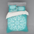 thumbnail image 1 of Ambesonne White Bedding Set 4 Pcs, Symmetrical Floral Curves, Queen, White, 1 of 3