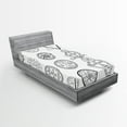 thumbnail image 1 of Ambesonne White Fitted Sheet, Collage of Magic, Twin Size, White and Black, 1 of 3