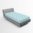 thumbnail image 1 of Ambesonne White Fitted Sheet, Detailed Circular Flowers, Twin Size, Pale Blue White, 1 of 2
