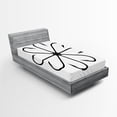 thumbnail image 1 of Ambesonne White Fitted Sheet, Fishing Hook, Twin XL Size, White and Black, 1 of 3