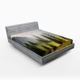 thumbnail image 1 of Ambesonne White Fitted Sheet, Green Trees on Meadow, Full Size, White Green, 1 of 2
