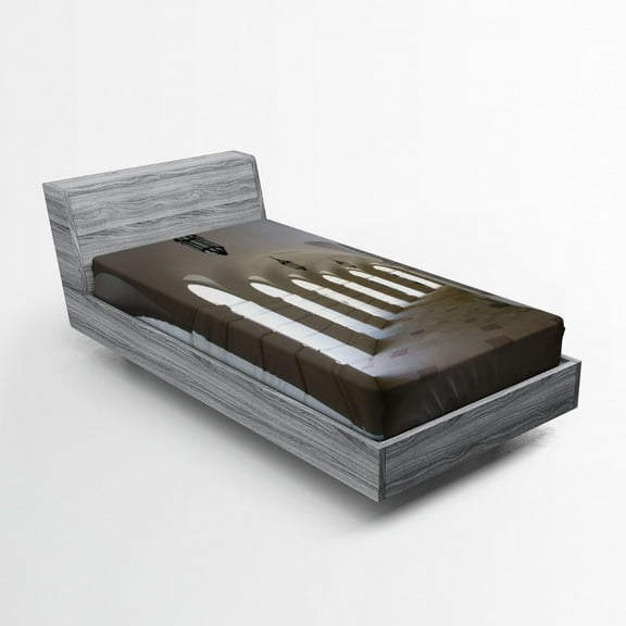 Ambesonne White Fitted Sheet, Medieval Art Corridor, Twin Size, White