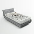 thumbnail image 1 of Ambesonne White Fitted Sheet, Mystic Third Eye, Twin Size, Beige, 1 of 3