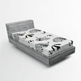 thumbnail image 1 of Ambesonne White Fitted Sheet, Ornate Umbrellas, Twin XL Size, Black White, 1 of 2